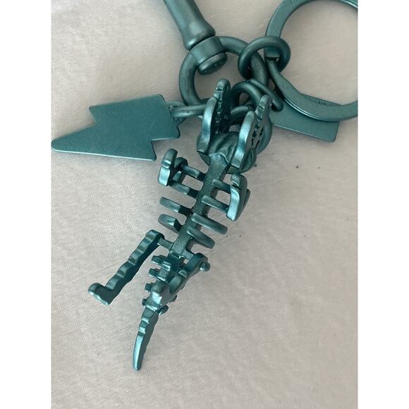 🦖 Coach Blue Turquoise Lighting Rexy Keychain Bag Charm For Purse Dinosaur - Picture 4 of 7